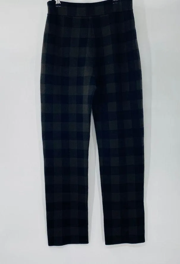 NEW Akris Punto Black Plaid Virgin Wool Blend Straight Leg Trouser Pants Sz 6 Sm - Image 14
