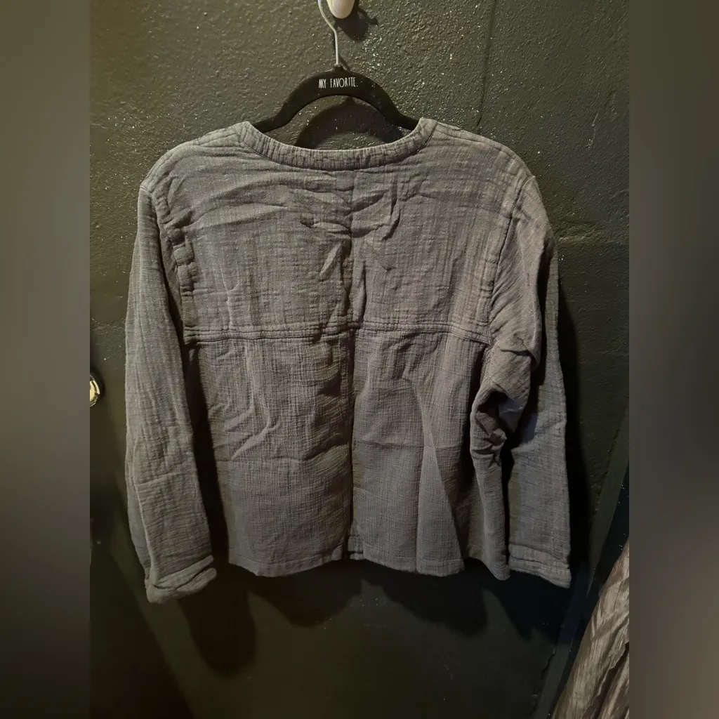 J. Jill Charcoal Cotton Quilted Zip Up Jacket Gray Size 2X - Image 3