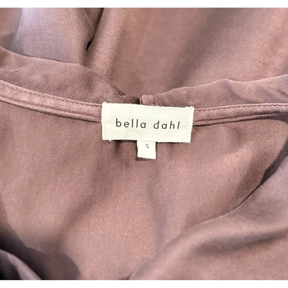 Bella Dahl Womens Hoodie Barberry Brown Loose Pullover V Neck Long Sleeve Small - Image 4