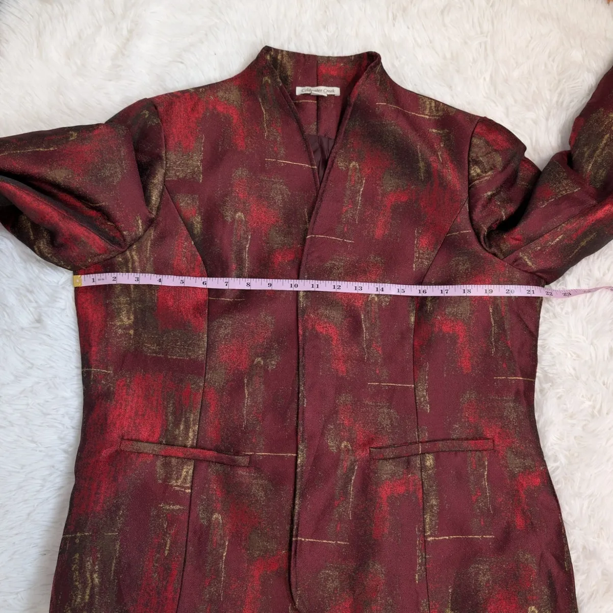 Coldwater Creek  Abstract Metallic Brocade Jacket Size Large 90s Aesthetic - Image 6