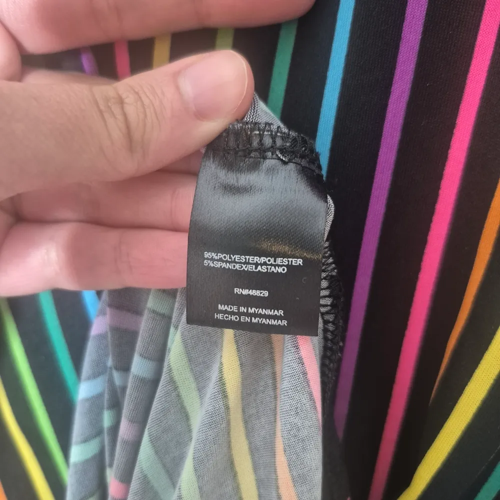 Love Bodycon Side Slit Maxi Dress Rainbow Pride Stretch Size Small Multiple - Image 5