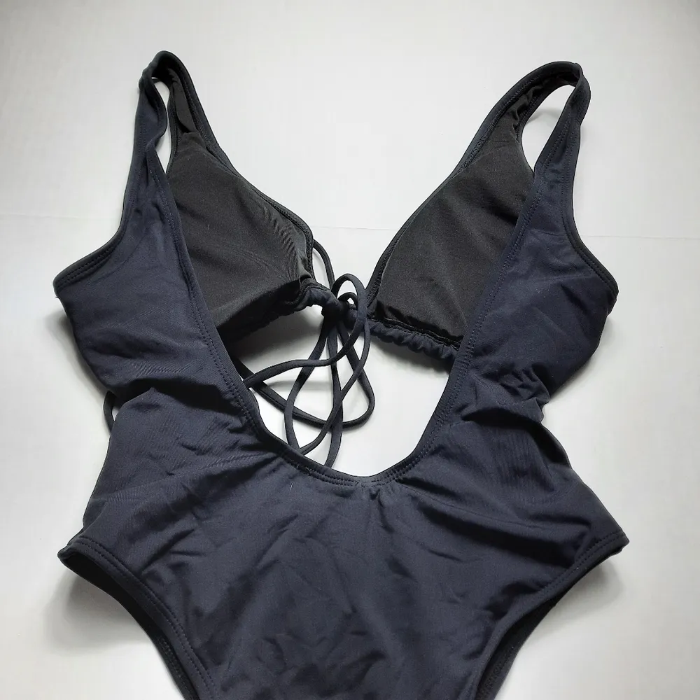 Holipick Swimsuit Women's Medium Black Cut Out Front Bikini Swimwear One Piece - Image 5