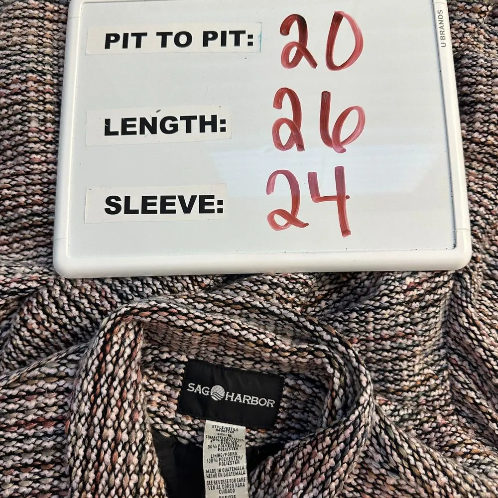 Sag Harbor Multicolor Boucle Full Zip Jacket Blazer Women's Size 8 - Image 4