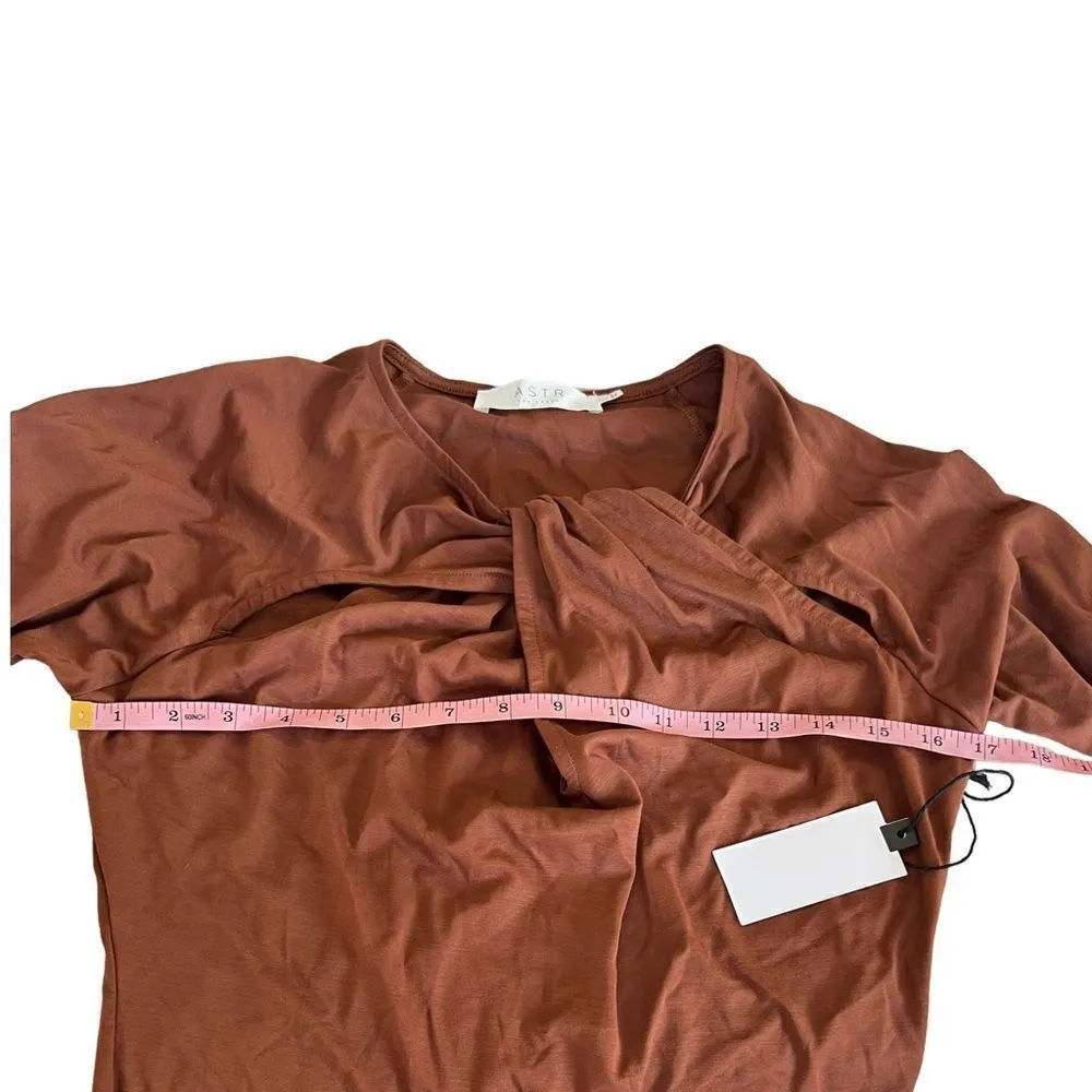 ASTR Brown Cut Out Long Sleeve Bodysuit NWT - Image 6