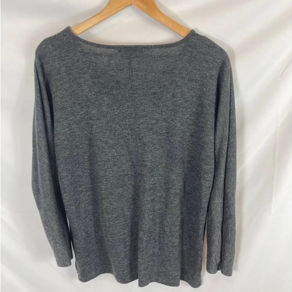 Lands End Charcoal Grey Long Sleeve Top size small - Image 4