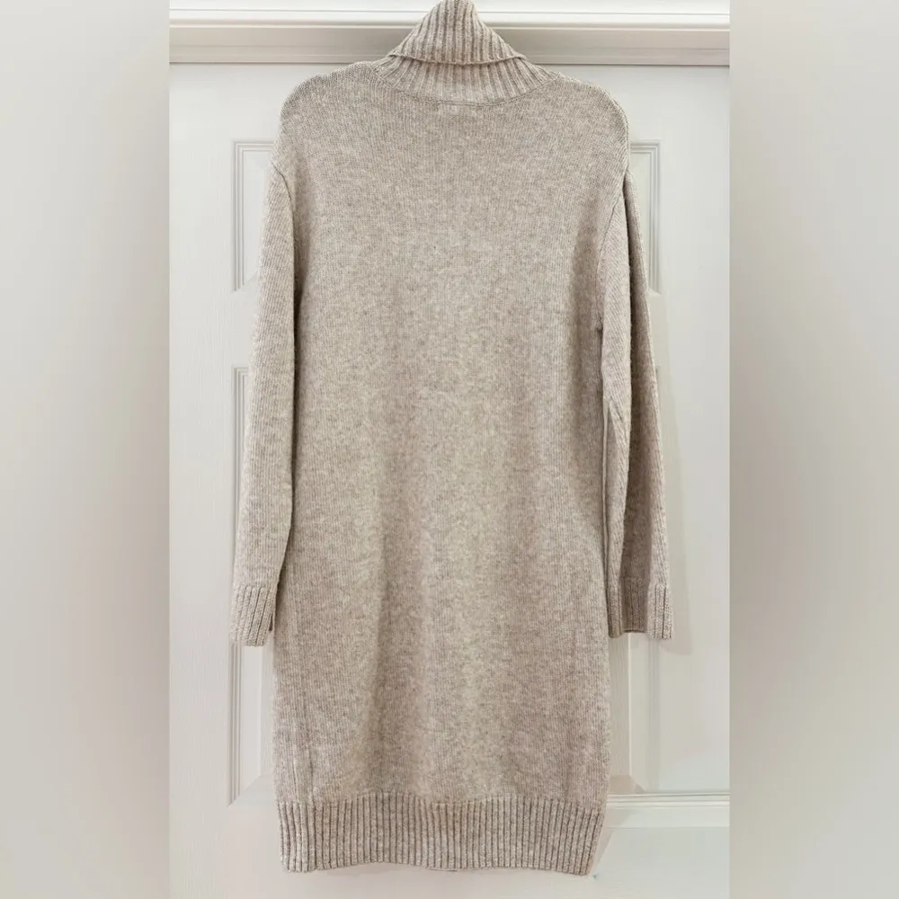 H&M Turtleneck Long Sleeve Sweater Dress Oversized Long Sleeve Neutral Tan sz XS - Image 6