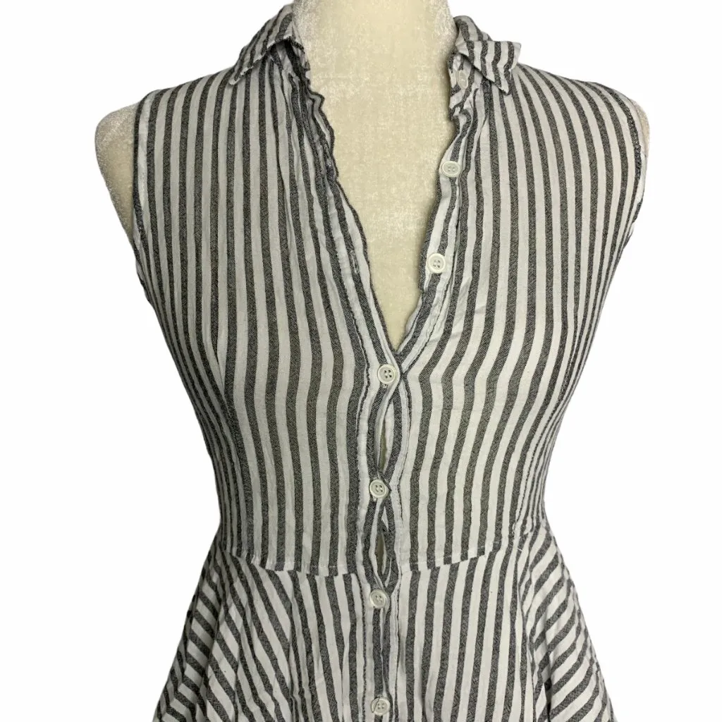 Moral Fiber Button Front Striped Mini Dress 20PE - Image 2