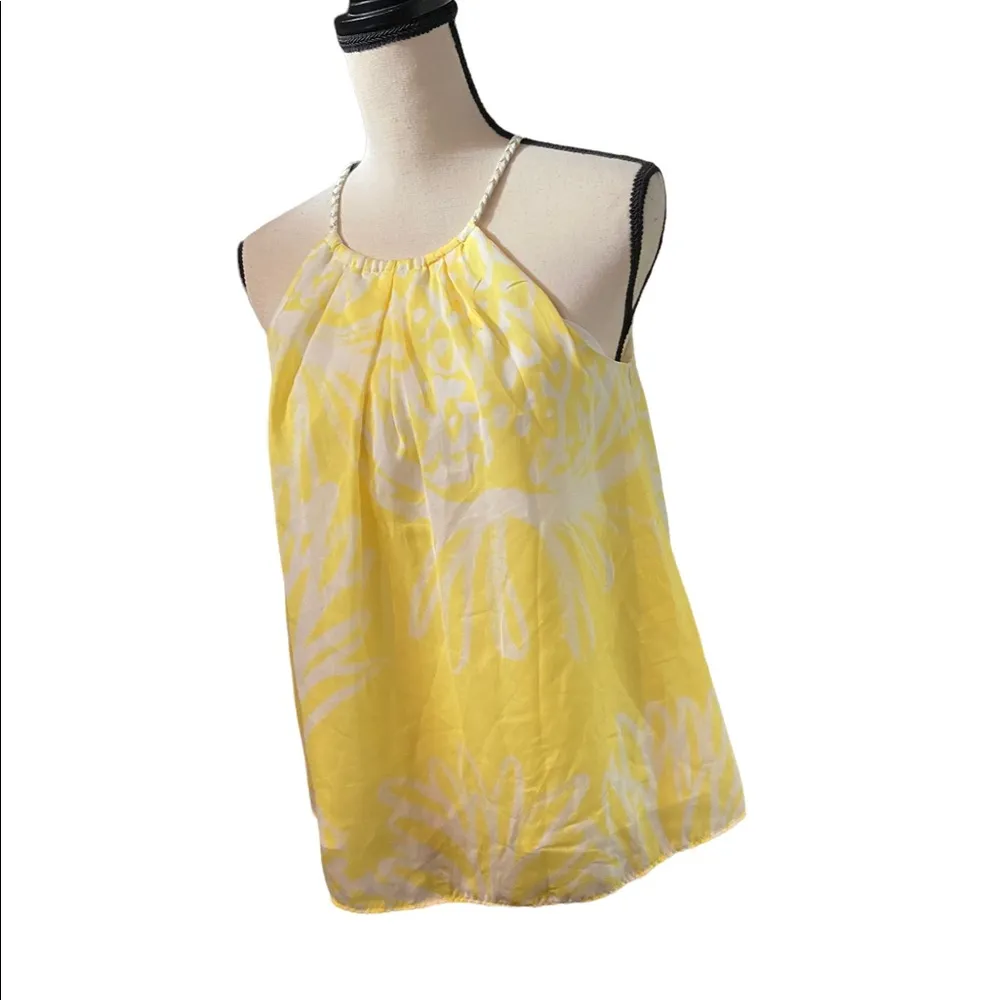 Lilly Pulitzer for Target pineapple yellow & white print halter neck SP tank. - Image 2