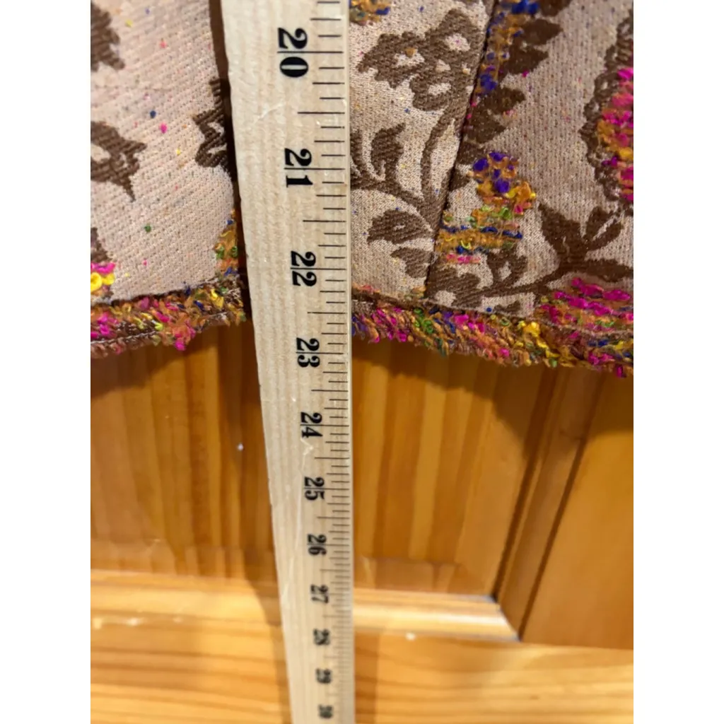 Vision Apparel Tapestry Paisley Blazer Jewel Button Boho Jacket Brown Size 10 - Image 6