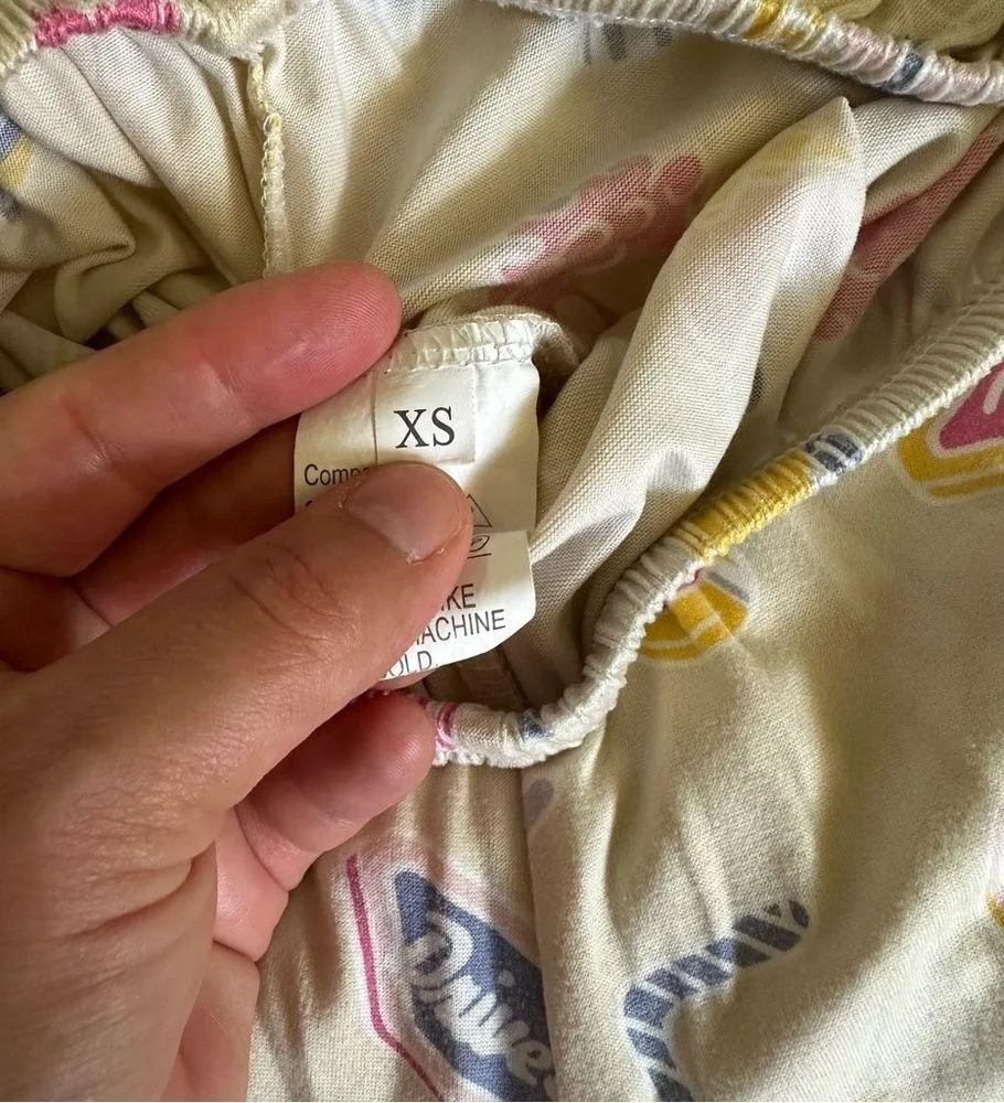 Pajama set short sleeve shorts size XS Yellow - Image 5