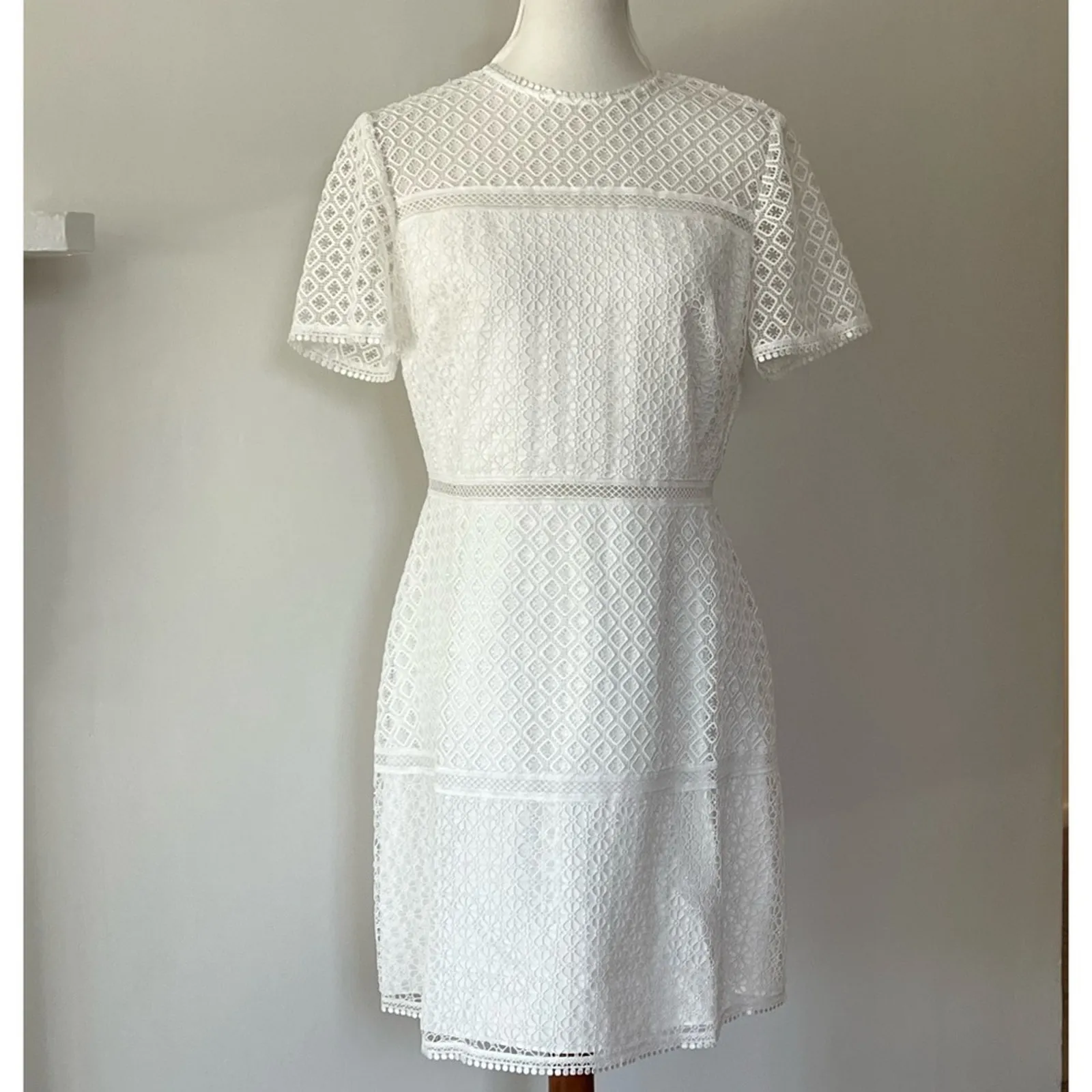 Ted Baker London 12 White Dress Allara Cocktail Mini Semi Formal Large Lace Boho - Image 10