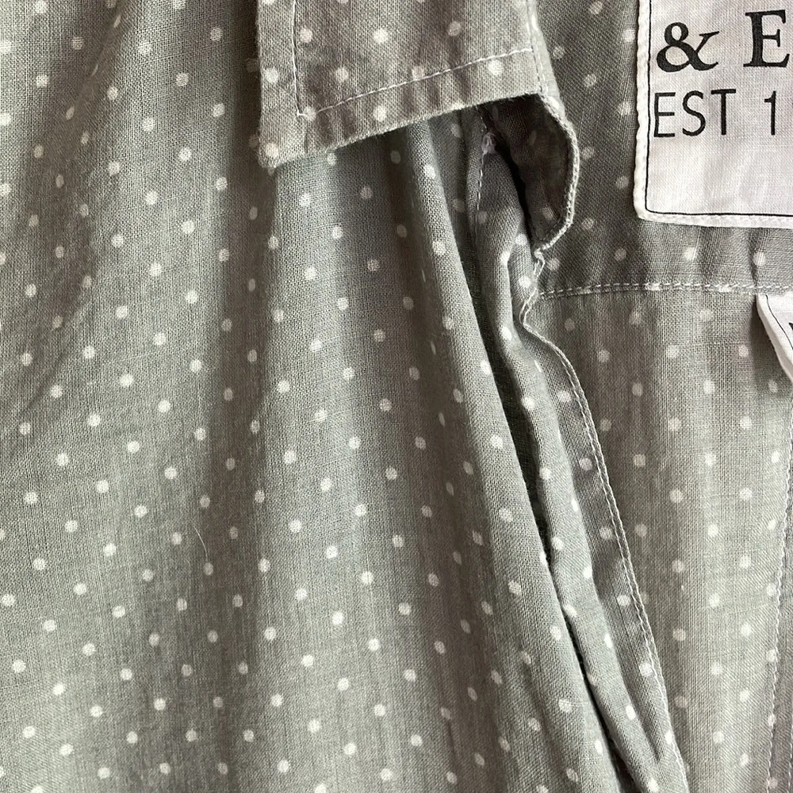 Frank & Eileen Barry Long-Sleeve Polka-Dot Shirt Gray Dots - Image 9