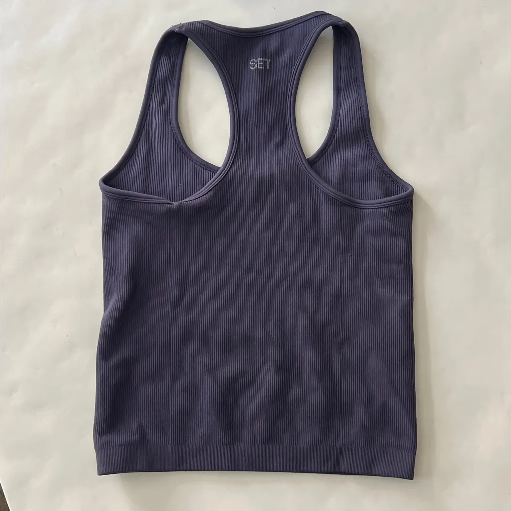 SET ACTIVE 2 PIECE WORKOUT SET -Elevate Tank & Seamless Leggings Galaxy Purple M - Image 4