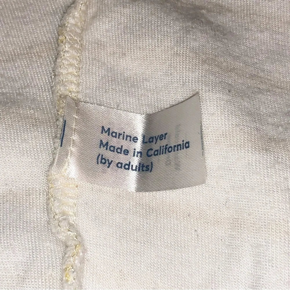 Marine Layer White and Yellow Striped Long Sleeve Top Size M - Image 7