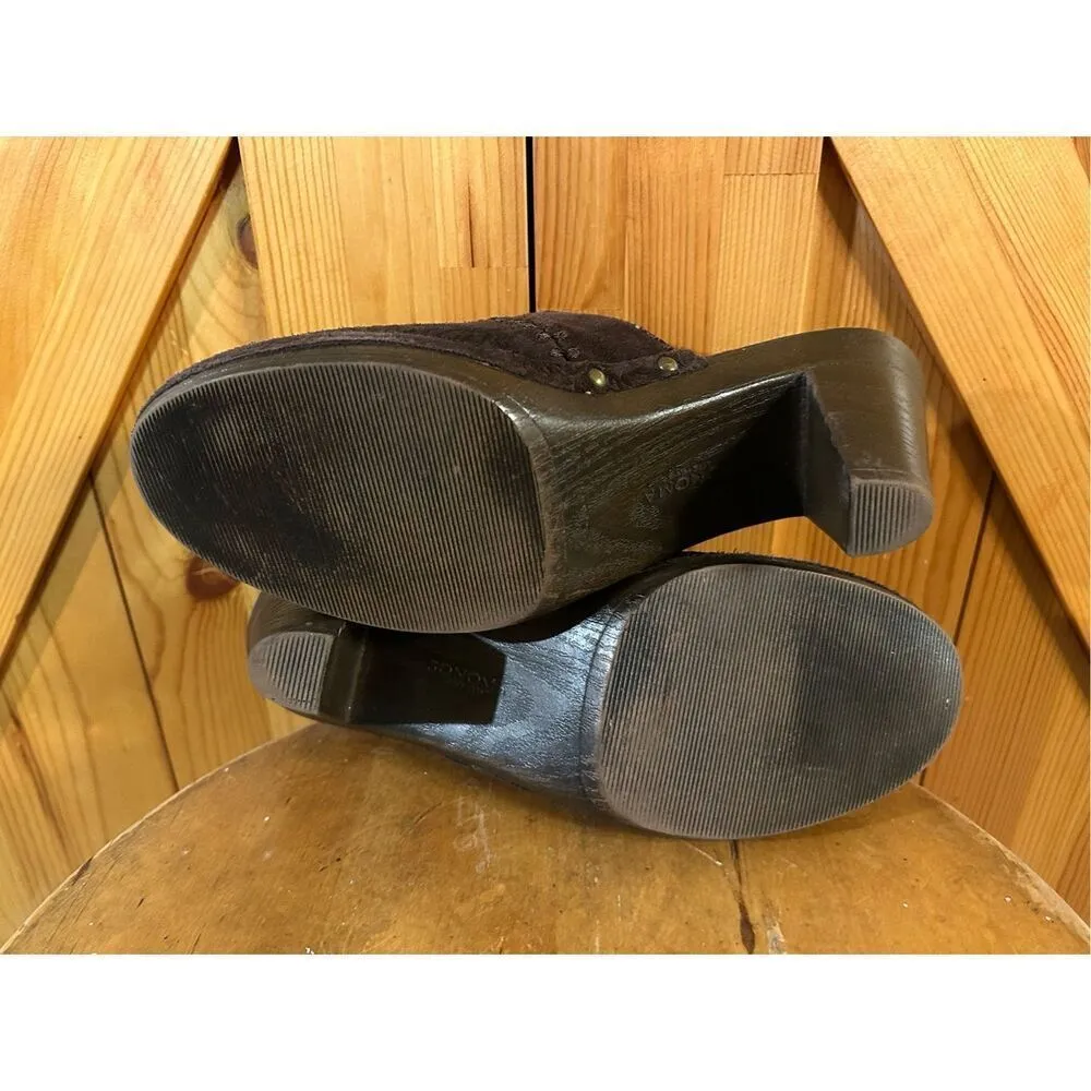 Sonoma Size 7.5M Women's Juliette Brown Suede Clogs Mules - Image 7