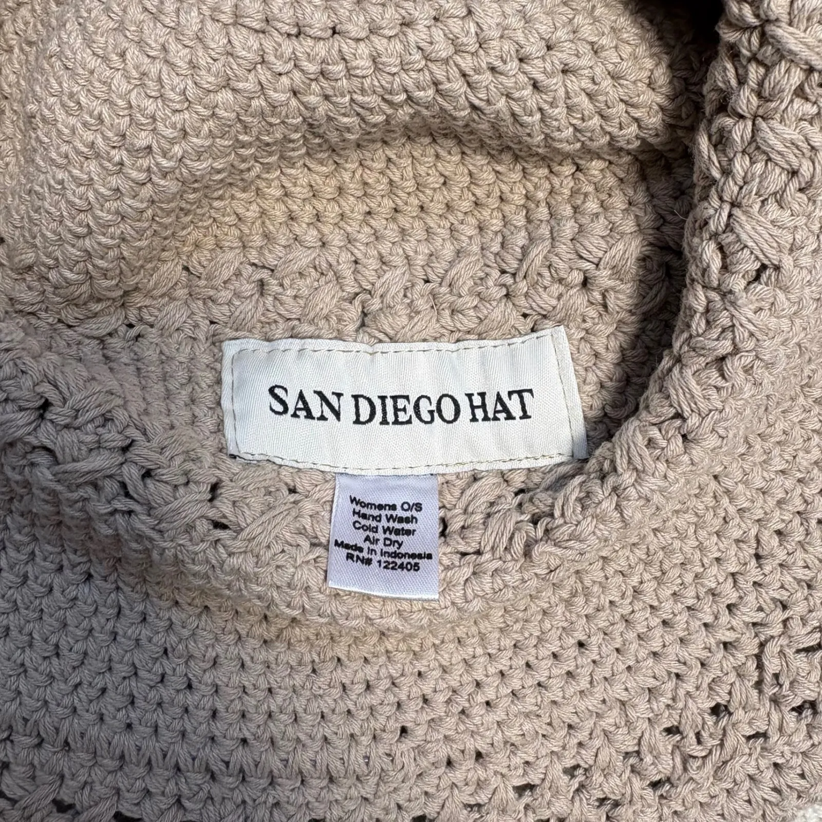 San Diego Hat Company NWT Silver Wave Cotton Crochet Sun Hat UPF 50 Tan - Image 8