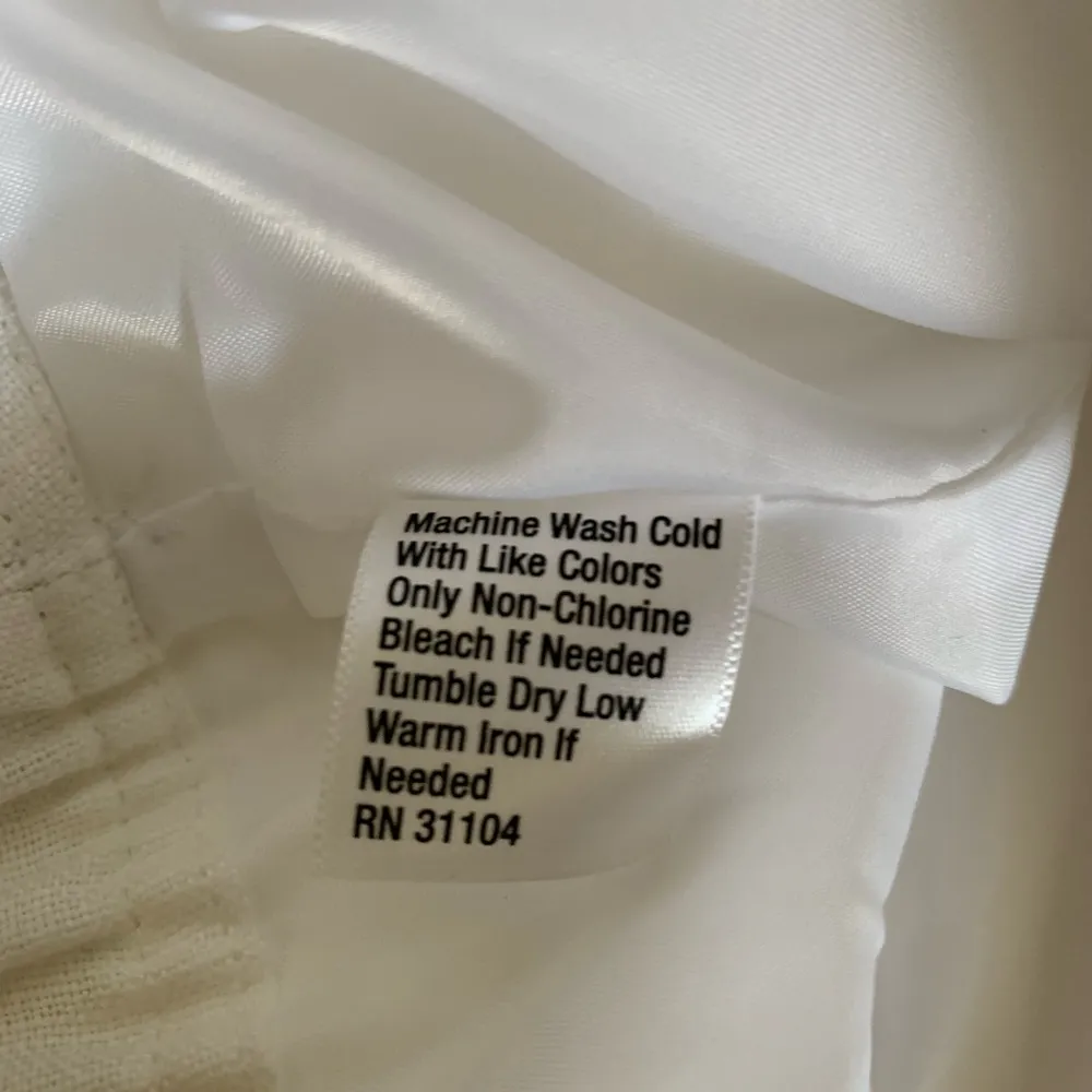 Kim Rogers Linen Drawstring Wide Leg Pants Size 10P White - Image 2