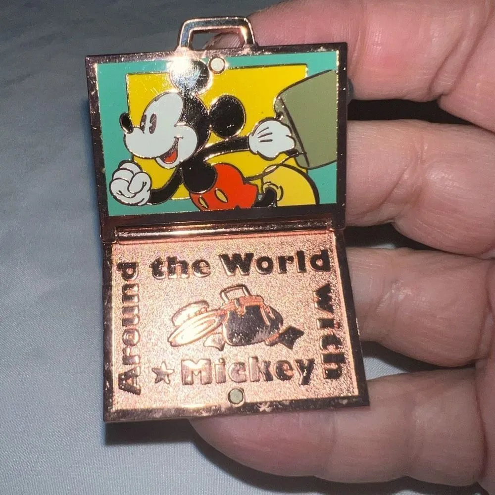 Walt Disney‎ World Parks Disney Pin Around the World with Mickey Hinged Suitcase - Image 3