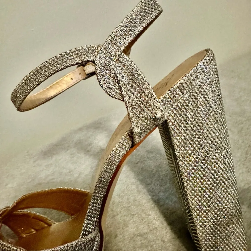 silver glitter shoes size 9 prom wedding - Image 8