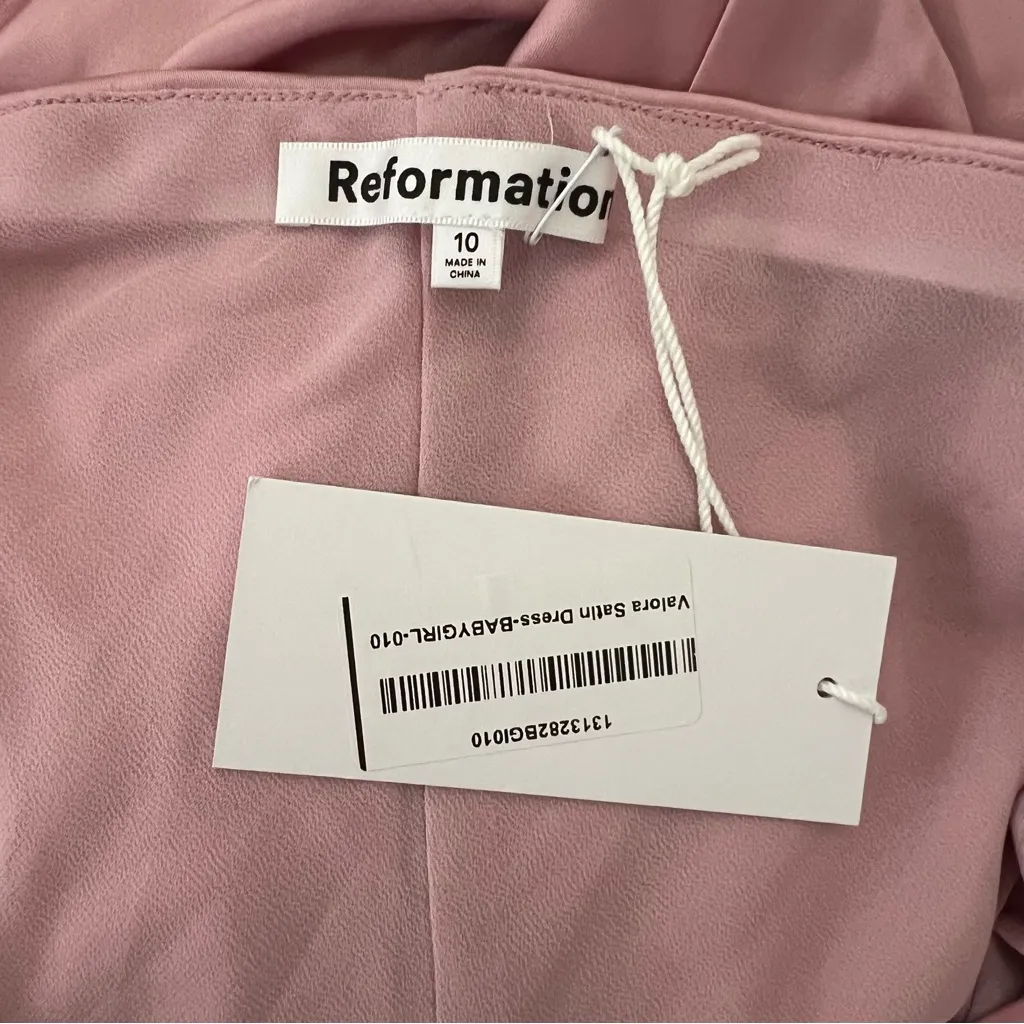 NEW NWT Reformation Valora Satin Halter Maxi Dress In Babygirl Light Pink - Image 8