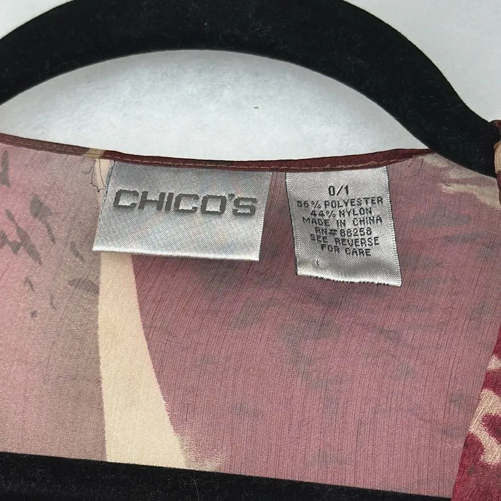 Chico’s 3/4 Sleeve Mixed Animal Print Topper Size 0/1 coverup/kimono/cardigan - Image 5