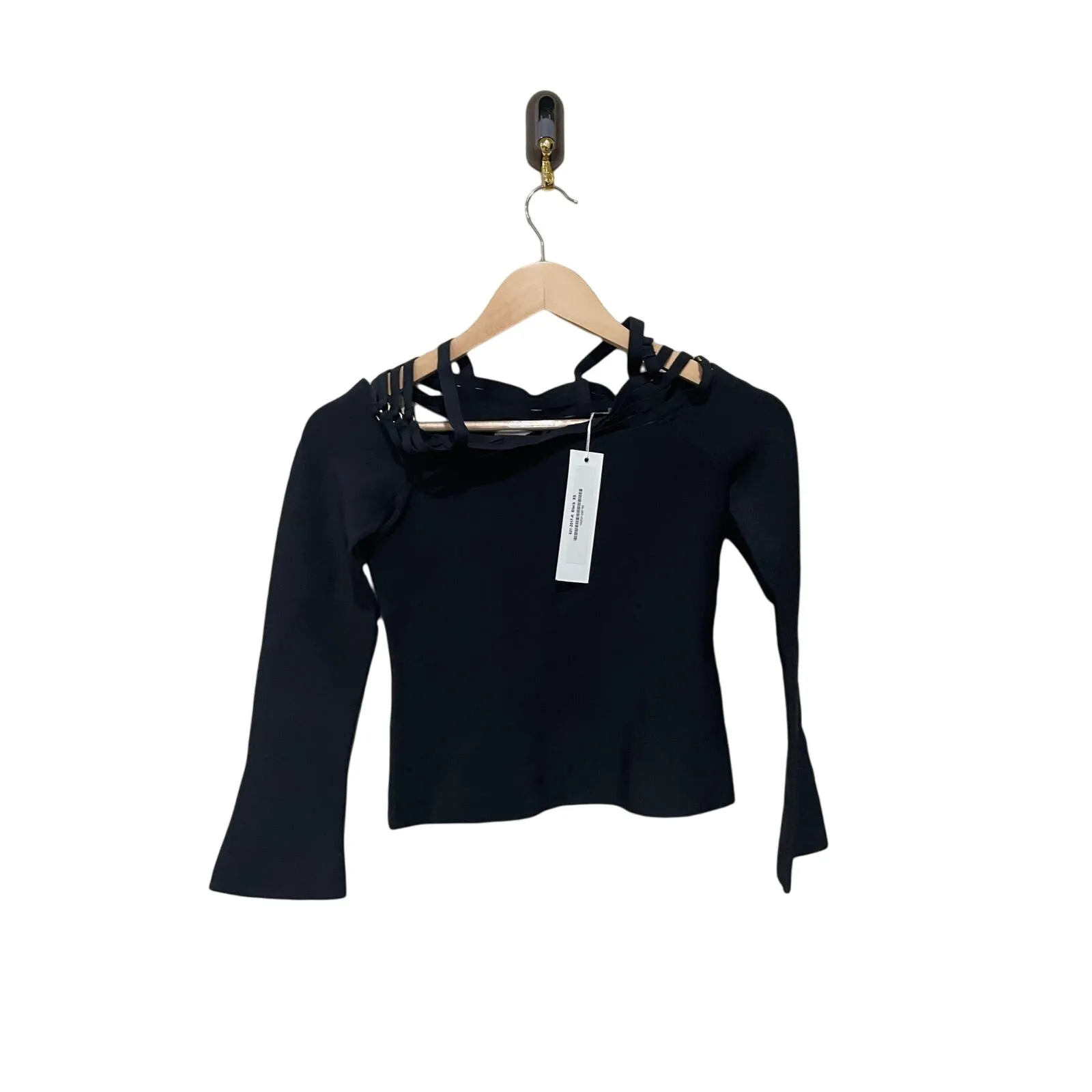 Jonathan Simkhai Sarah Compact Rib NWT Top Size‎ XS Black - Image 6