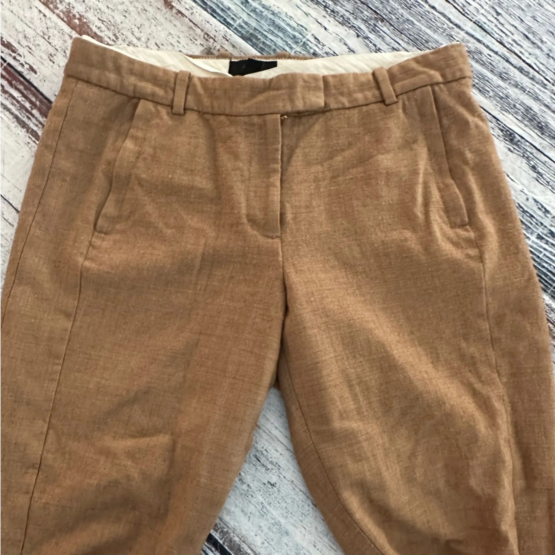 J. CREW MADDIE Trousers Pants Wool Blend Camel Tan Beige Color Size 6 - Image 5