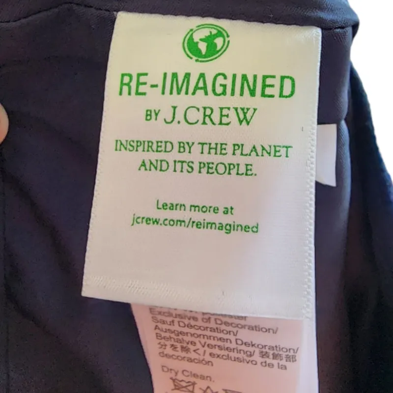 Reimagined by J.Crew Factory Tipped Skirt in Basketweave Navy Green Size 10 Blue - Image 6