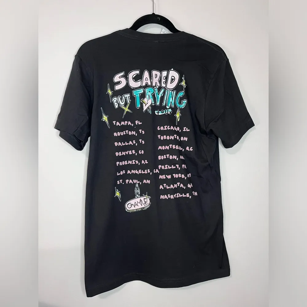 GAYLE Official Concert Tour Band Merch “Scared But Trying” Tee Women’s M NWOT Black Size M - Image 4