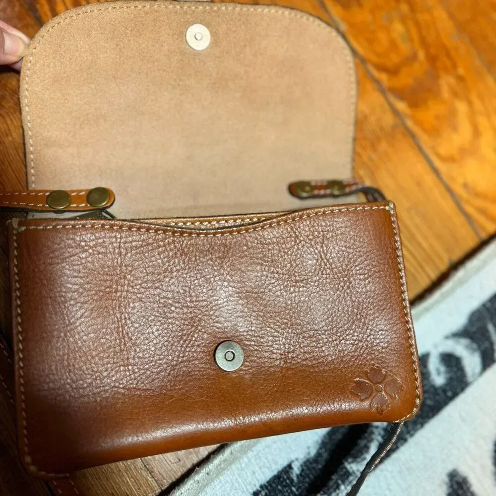 PATRICIA NASH‎ Torri Tan Leather Heritage Collection Crossbody Bag Organizer - Image 4