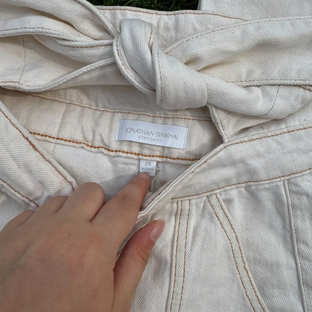 Jonathan Simkhai Standard Henley Tie Waist Straight Jean size 24 - Image 4