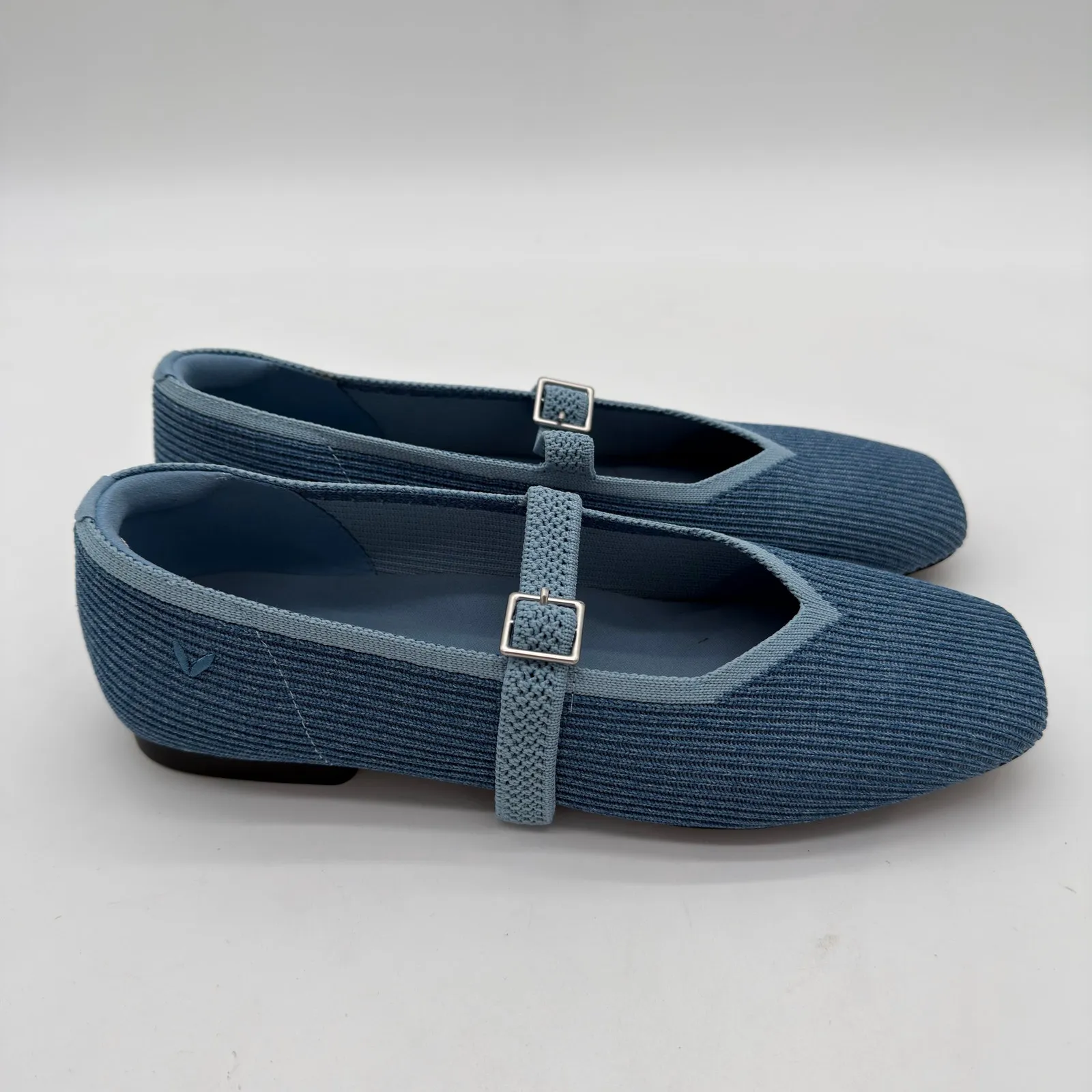 Vivaia Margot Mary Jane Comfort Old Money Washable Arch Support Flats Denim 9.5 Blue - Image 2