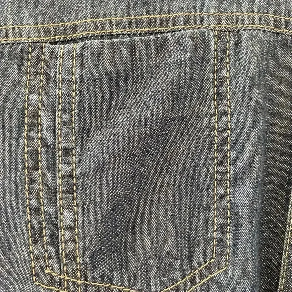 Clockhouse Denim Soft Button-Down Long Sleeves Blue Front Pocket Shirt M #1517 - Image 7