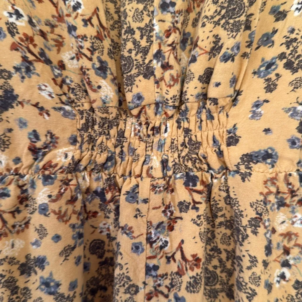 Maurices Light Yellow and Blue Floral Midi Dress XS - Image 8