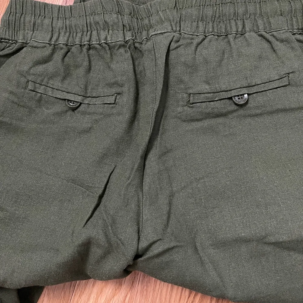 Preowned Love Tree Green Linen Straight Pants - Image 6