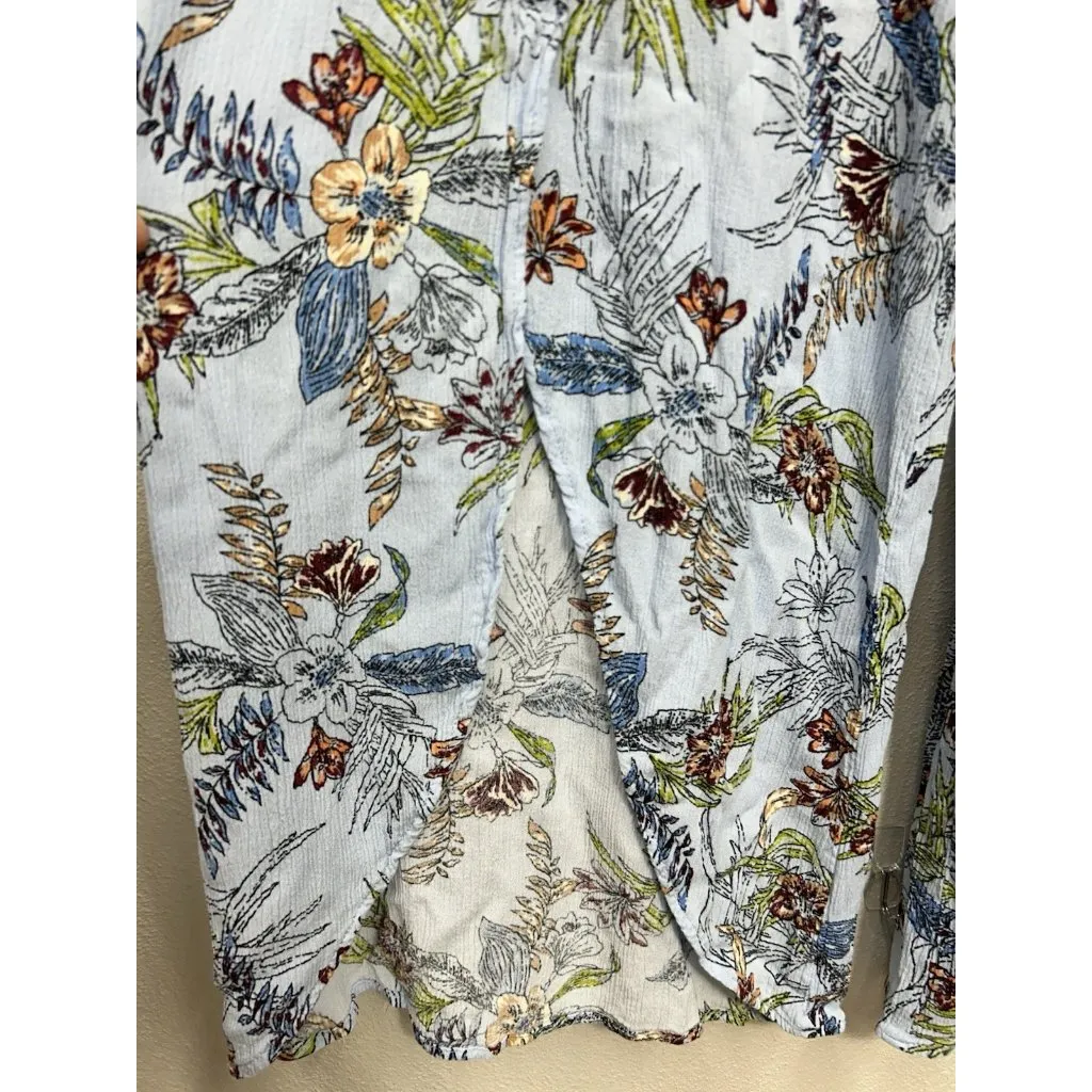 Miss Me Floral Print Wide Slit-Leg Palazzo Pants Medium Pull On Boho Hippie - Image 4