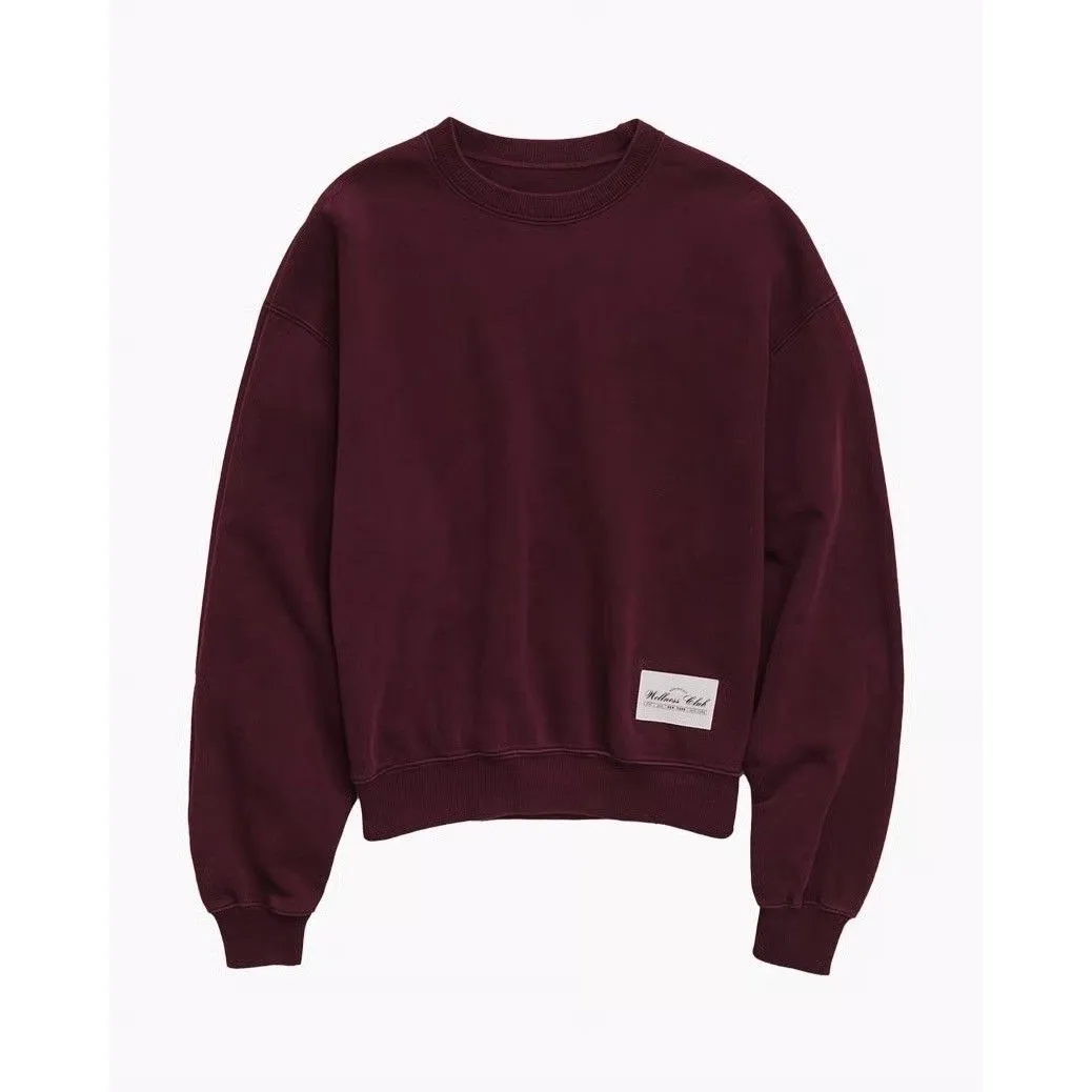 We Wore What Maroon Sweatshirt Oversized Crewneck Wellness Club Size M NWT - Image 5
