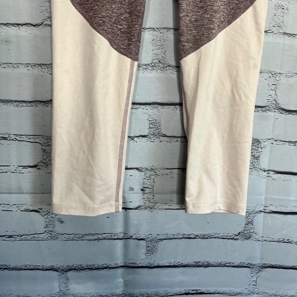 Champion Colorblock Cream Brown High Waisted Yoga Leggings SZ S Athletic Gym - Image 4