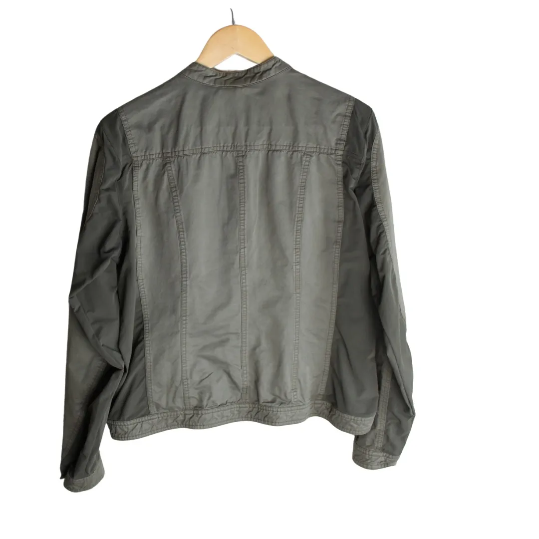 Kuhl  Women Jacket XL Solid Olive‎ Snap Button Soft Shell Cotton Blend - Image 2