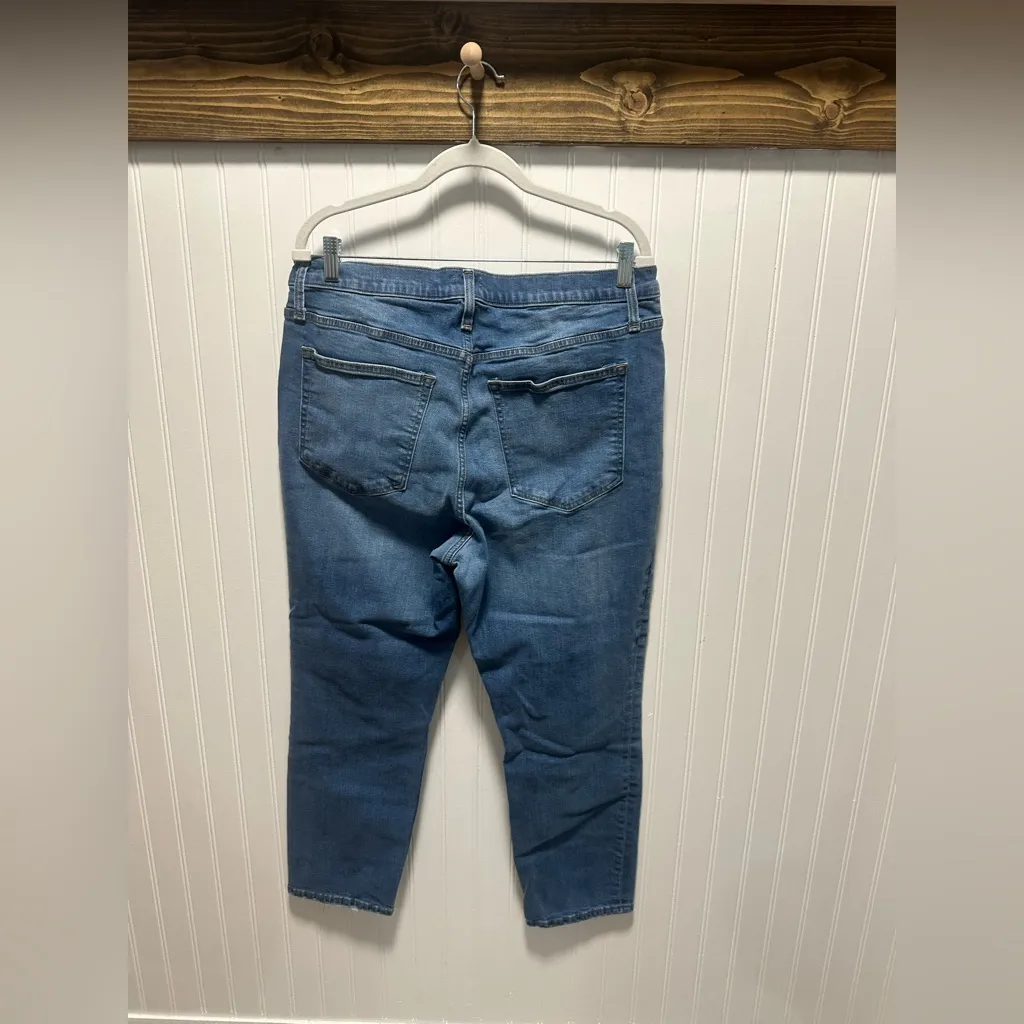 J. Crew Women's Hi Rise Cropped Jeans in Blue Sz 32 - Image 2