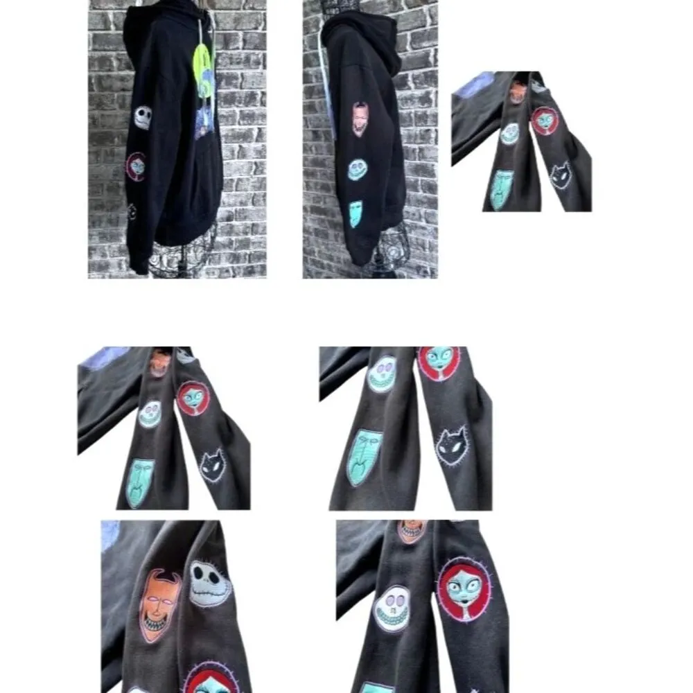 Vintage Disney Nightmare Before Christmas Hoodie Medium Jack Sally Spira… - Image 9