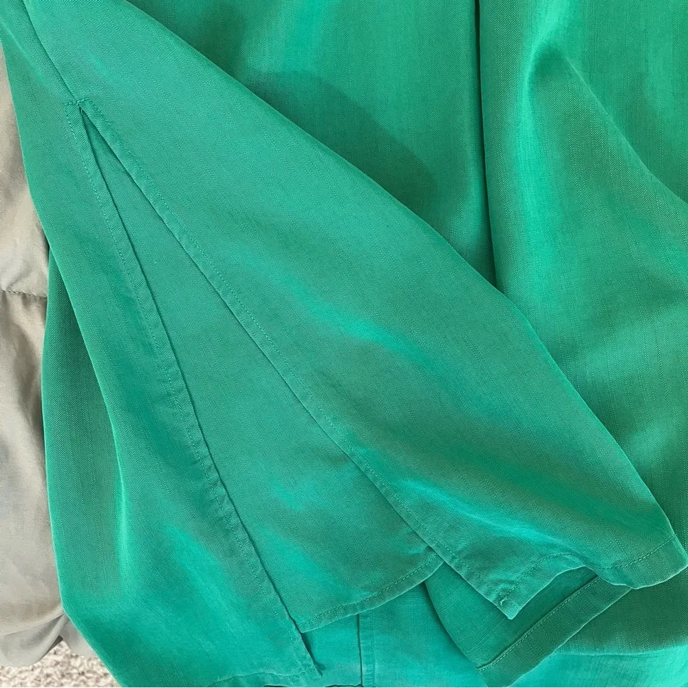 Soft Surroundings Aerin Green Shirt w/ Tortoise Buckle Sleeve - Size Lar… - Image 7