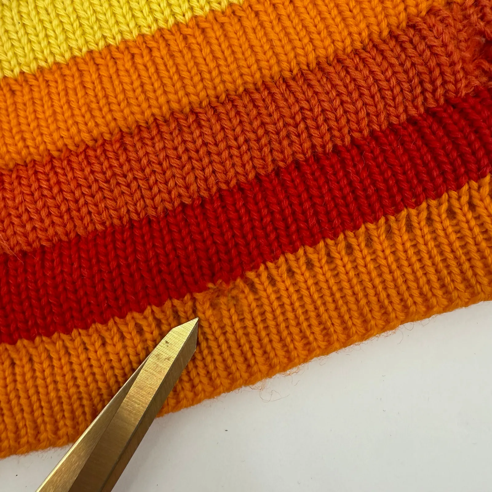 Vintage Wigwam Mill Hat 100% Pure Vintage Wool Retro Stripe Knit Headwear Beanie Orange - Image 5