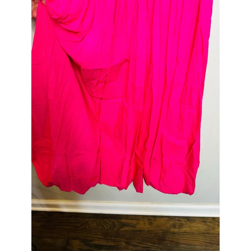 DEREK LAM COLLECTIVE Pink One-Shoulder Drop Waist Bubble Hemline Dress Size XS - Image 10