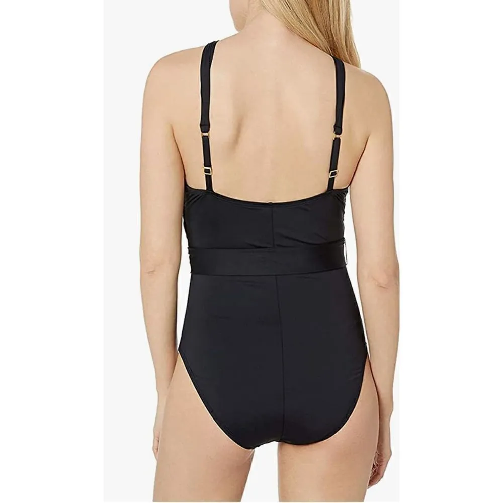 New. La Blanca black swimsuit with tie. Retails $149. Size 14 - Image 3