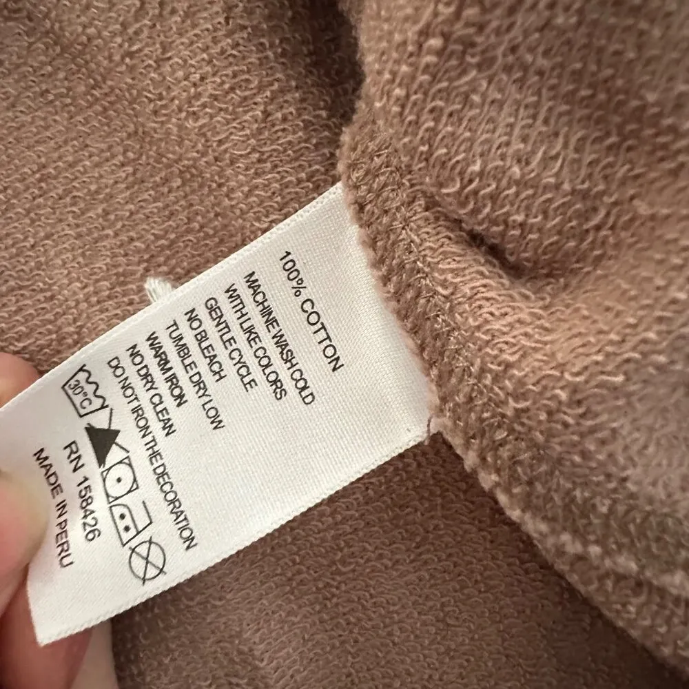 Leallo Star Embroidered 100% Cotton Crew Neck Sweatshirt Sz Small Pink - Image 6