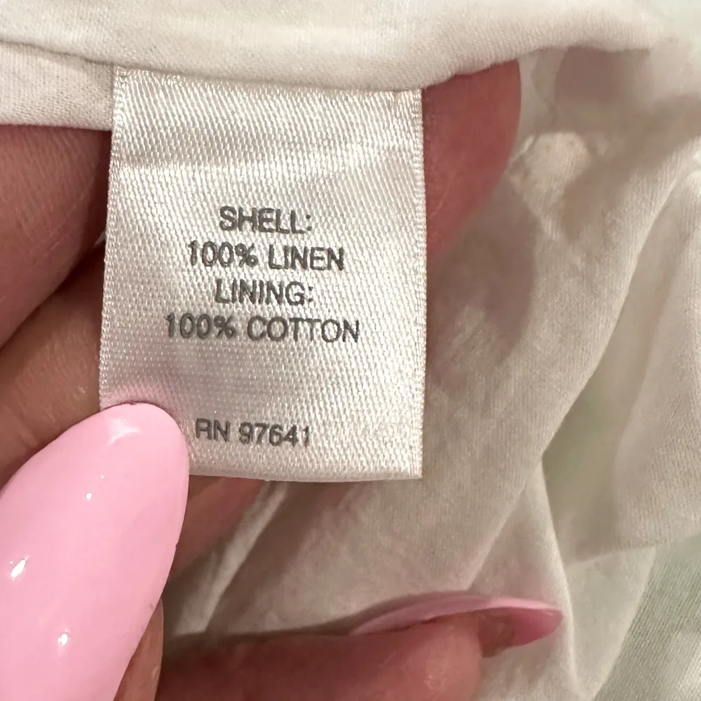 J. JILL LOVE LINEN FLORAL HIBISCUS WHITE SLEEVELESS ROUND NECK SHEATH DRESS LP Size undefined - Image 6