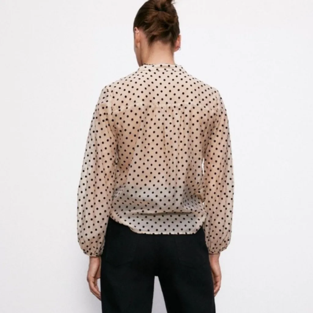 ZARA new with tags POLKA-DOT BLOUSE - small - Image 3