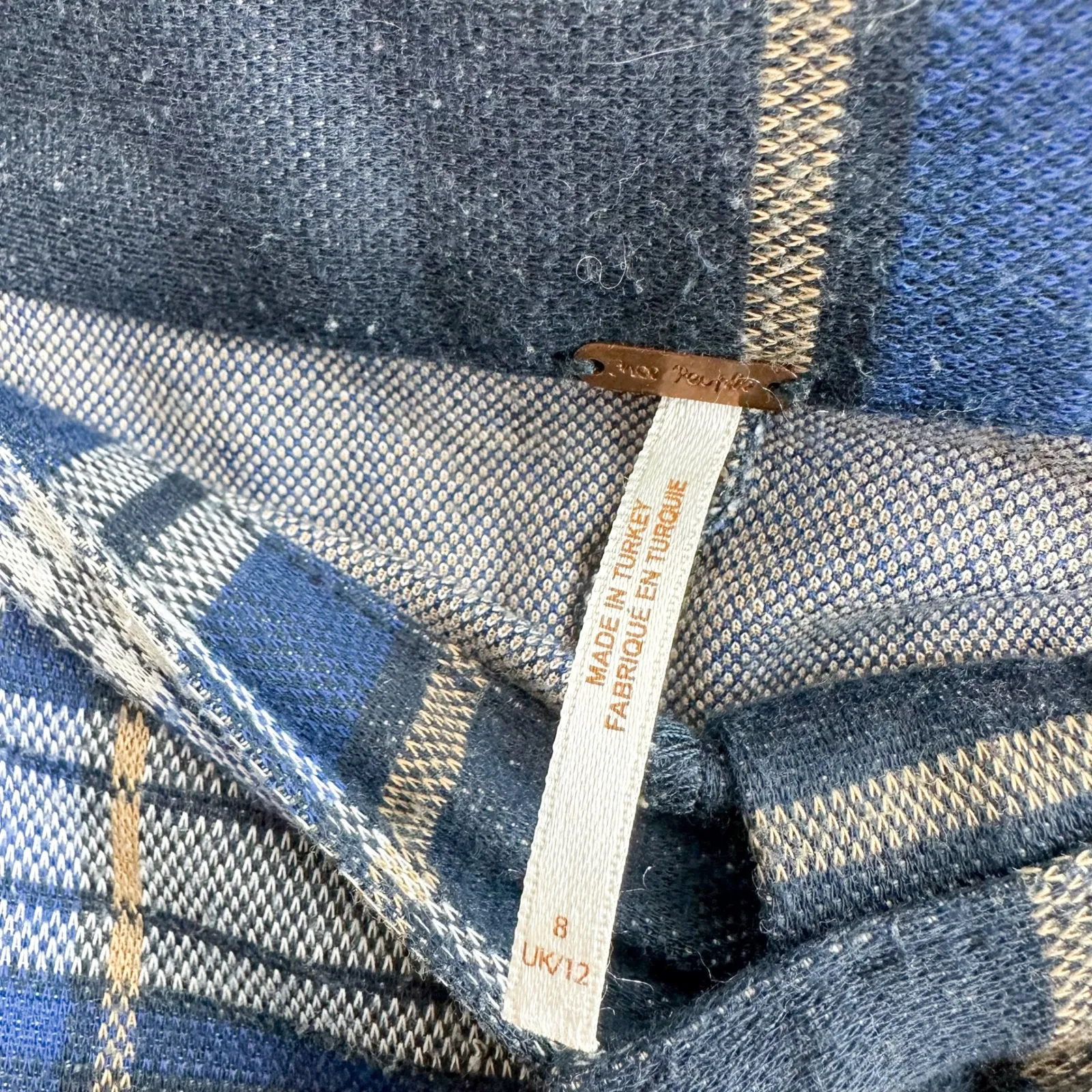 Free People | Y2K Carnaby Plaid High Rise Skinny Pants in Blue & White‎ - Image 6