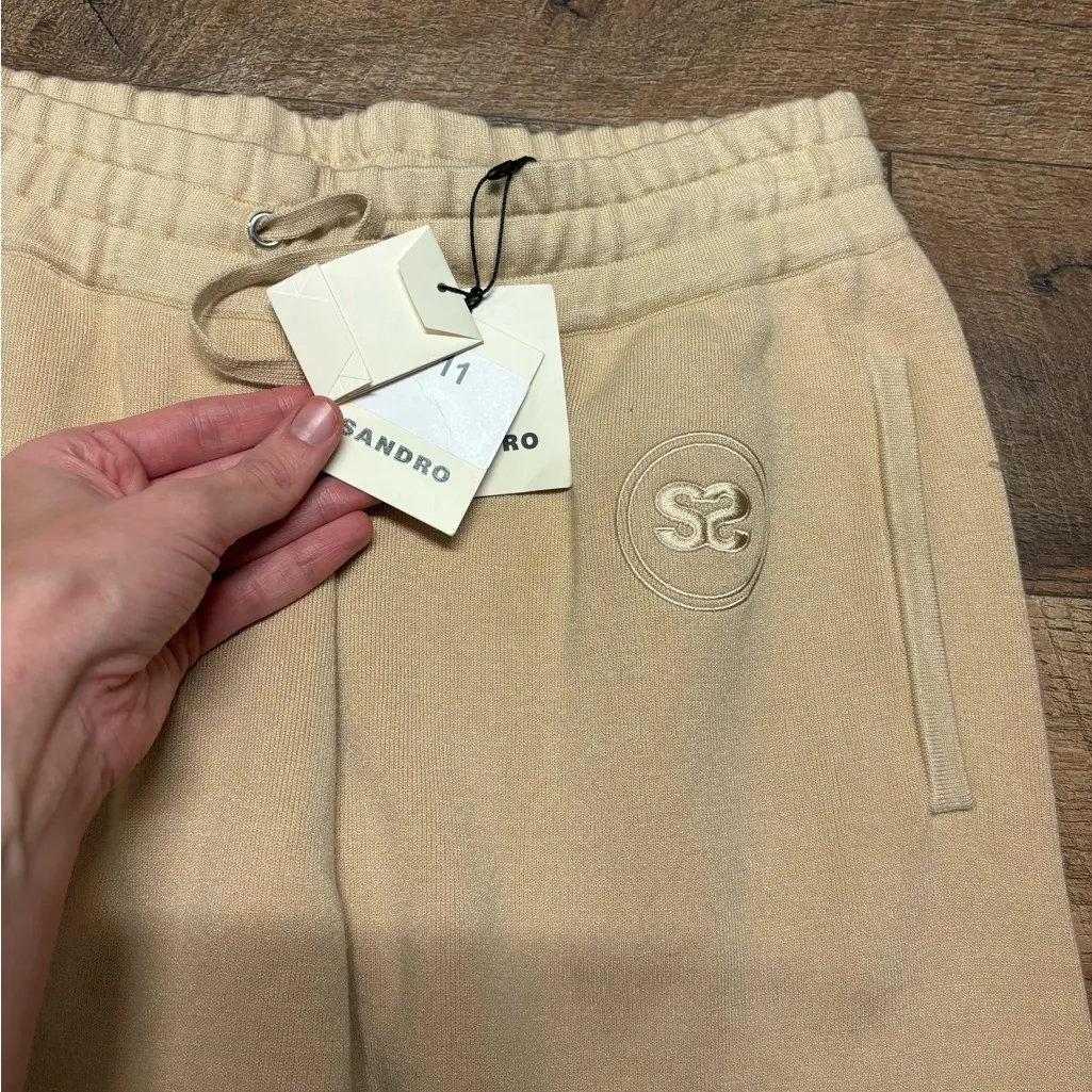 Sandro Bristol High Rise Drawstring Knit Joggers Size 10 - Image 5